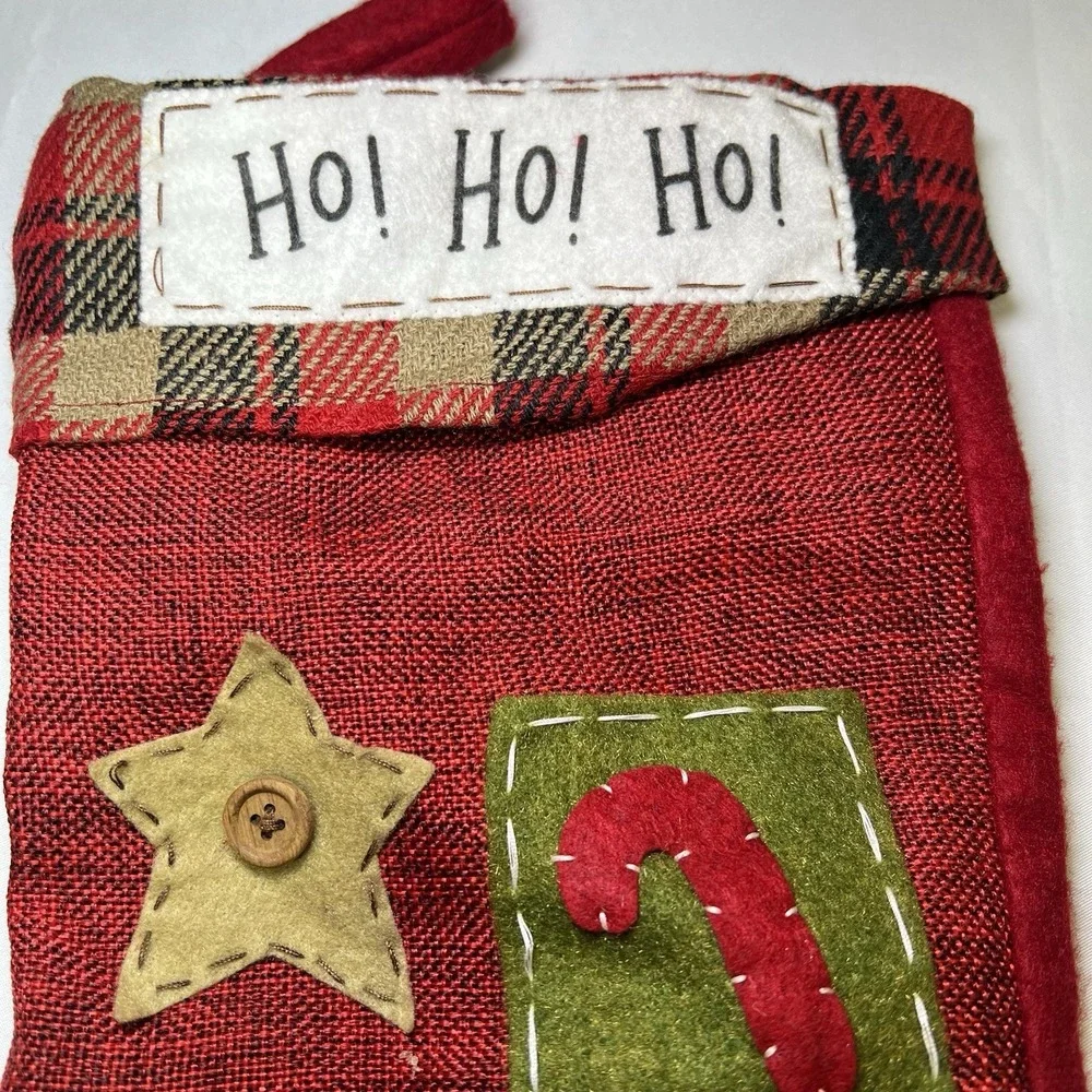 Hobby Lobby Christmas 2010 Stocking‎ Country Cottage Whimsical Santa Stitched
